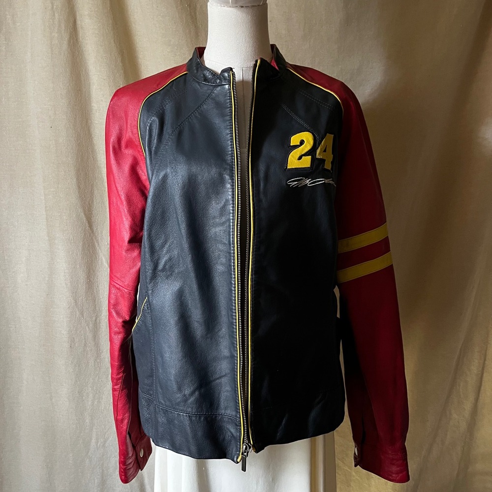 Wilsons Leather Chase Authentics #24 NASCAR Racing Jacket Women's XL Red Black